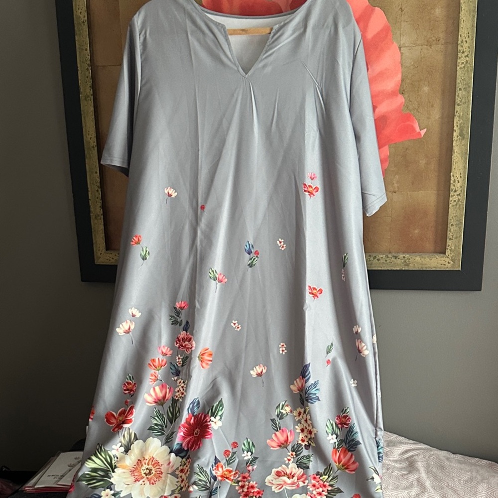 Floral Gray Dress